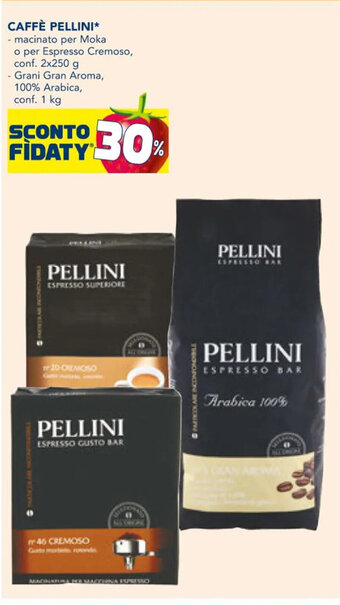 Esselunga CAFFÈ PELLINI - macinato per Moka o per Espresso Cremoso, conf. 2x250 g offerta