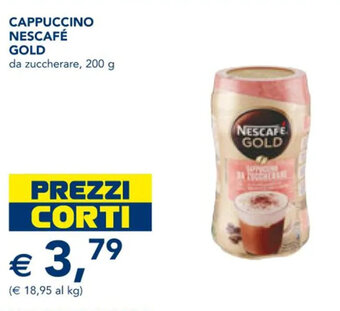 Esselunga CAPPUCCINO NESCAFÉ GOLD da zuccherare, 200 g offerta