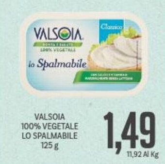 Supermercati Piccolo VALSOIA 100% VEGETALE LO SPALMABILE 125 g offerta