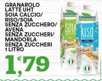 Gecop GRANAROLO LATTE UHT SOIA CALCIO/ RISO/SOIA SENZA ZUCCHERI/ MANDORLA SENZA ZUCCHERI 1 LITRO offerta