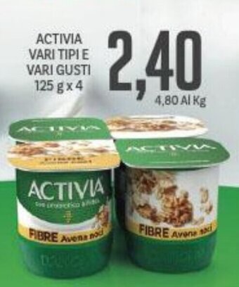 Supermercati Piccolo ACTIVIA VARI TIPI E VARI GUSTI 125 g x 4 offerta