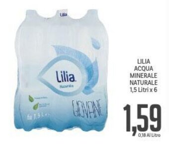 Supermercati Piccolo LILIA ACQUA MINERALE NATURALE 1,5 Litri x 6 offerta