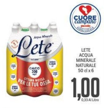 Supermercati Piccolo LETE ACQUA MINERALE NATURALE 50 cl x 6 offerta