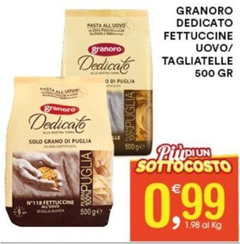 GRANORO DEDICATO FETTUCCINE UOVO/ TAGLIATELLE 500 GR
