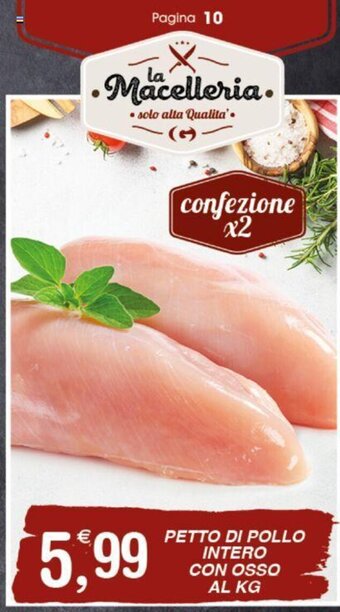 PETTO DI POLLO INTERO CON OSSO AL KG