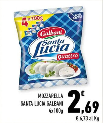 Conad MOZZARELLA SANTA LUCIA GALBANI 4x100g offerta