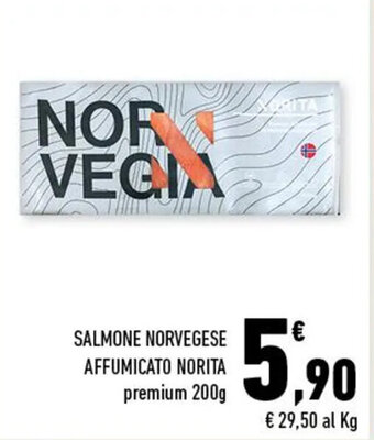 Conad SALMONE NORVEGESE AFFUMICATO NORITA premium 200g offerta