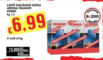 Bennet Kimbo Caffe Macinato Moka Aroma Italiano offerta