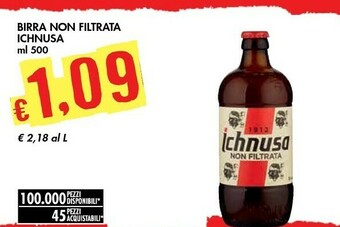 Bennet Ichnusa Birra Non Filtrata 500 G(ml) offerta