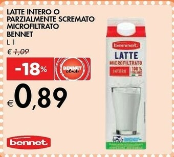 Bennet Bennet Latte Intero/ Parzialmente Scremato Microfiltrato offerta