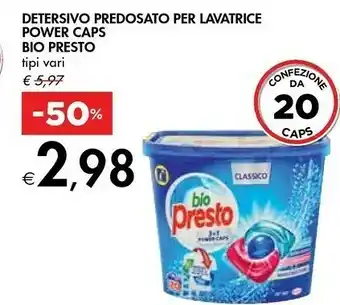 Presto Detersivo Predosato Per Lavatrice Power Caps Bio