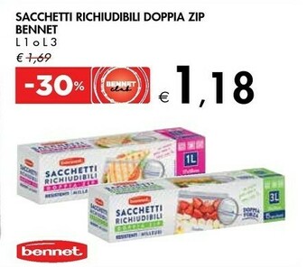 Bennet Bennet Sacchetti Richiudibili Doppia Zip offerta