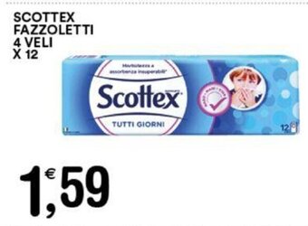 Gecop SCOTTEX FAZZOLETTI 4 VELI X 12 offerta