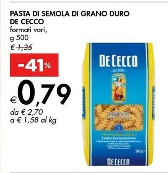 Bennet De Cecco Pasta Di Semola Di Grano Duro offerta