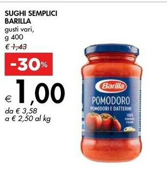 Bennet Barilla Sughi Semplici offerta