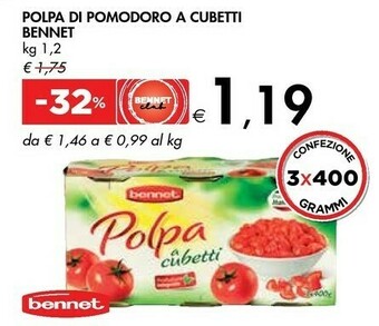 Bennet Bennnet Polpa Di Pomodoro A Cubetti offerta