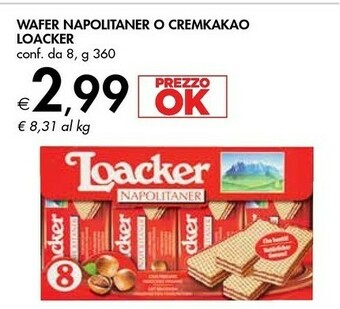 Bennet Loacker Napolitaner 360 G(ml) offerta