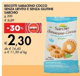 Sarchio Biscotti Di Grano Saraceno Con Cocco Biologici 200 G(ml)