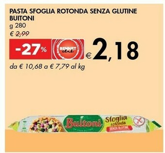 Bennet Buitoni La Sfoglia Rotonda Senza Glutine 280 G(ml) offerta