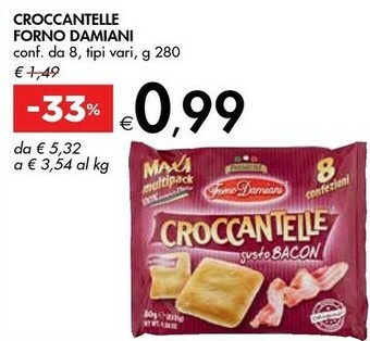 Bennet Forno damiani Croccantelle Gusto Bacon 280 G(ml) offerta