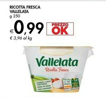 Vallelata Ricotta Fresca Senza Conservanti 250 G(ml)
