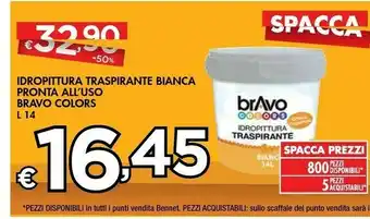 Bennet Bravo Idropittura Traspirante Bianca offerta