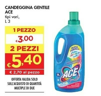 Bennet Ace Candeggina Gentile offerta