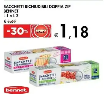 Bennet Bennet Sacchetti Richiudibili Doppia Zip offerta