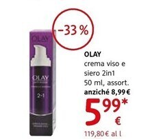 dm drogerie markt Olay crema viso e siero 2in1 offerta
