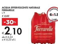 Bennet Ferrarelle acqua effervescente naturale offerta