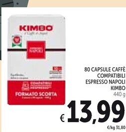 Spazio Conad Kimbo 80 capsule compatibili espresso napoli offerta