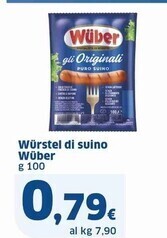 Sigma Wuber wurstel di suino offerta