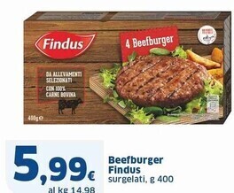 Sigma Findus beefburger offerta