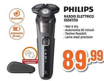 Expert Philips shaver series 5000 s5587/30 rasoio elettrico wet & dry offerta
