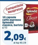 Sigma Splendid 10 capsule caffè espresso classico offerta