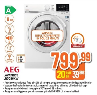 Expert Aeg lavatrice lr7g86xw offerta