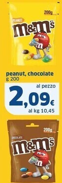 M&m's peanut, chocolate