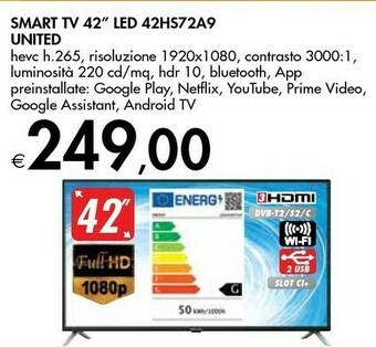Bennet United Smart Tv 42'' Led 42HS72A9 offerta