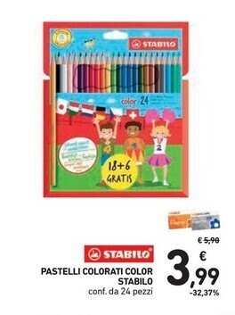 Spazio Conad Stabilo pastelli colorati color offerta