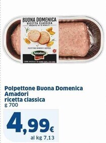 Sigma Amadori polpettone buona domenica ricetta classica offerta
