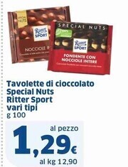 Sigma Ritter sport tavolette di cioccolato special nuts offerta