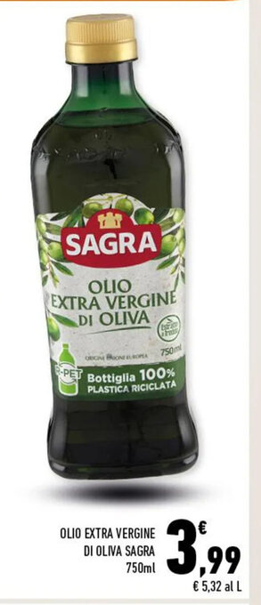 Conad OLIO EXTRA VERGINE DI OLIVA SAGRA 750 ml offerta