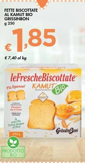 Bennet Grissin bon Le Fresche Biscottate Kamut Bio 250 G(ml) offerta
