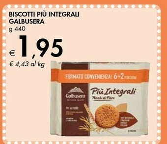 Bennet Galbusera Più Integrali Frollino 100% Integrale Con Grani Antichi offerta