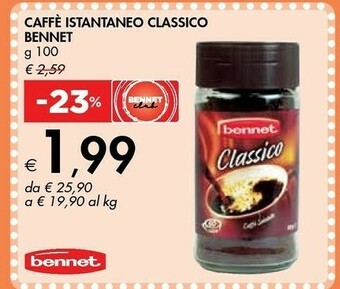 Bennet Bennet - Classico Caffè Solubile 100 G(ml) offerta