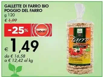 Bennet Poggio del farro Gallette Sottilissime Di Farro Bio 120 G(ml) offerta