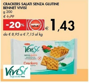 Bennet Bennet Vivisi Crackers Salati Senza Glutine offerta
