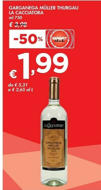 Bennet La cacciatora Garganega Muller Thurgau offerta