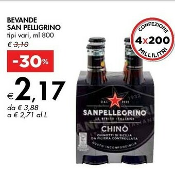 Bennet San Pellegrino Bevande Chino offerta