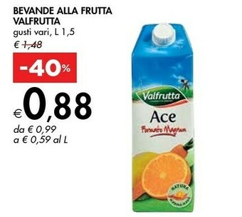 Bennet Valfrutta Bevande Alla Frutta Con Ace offerta
